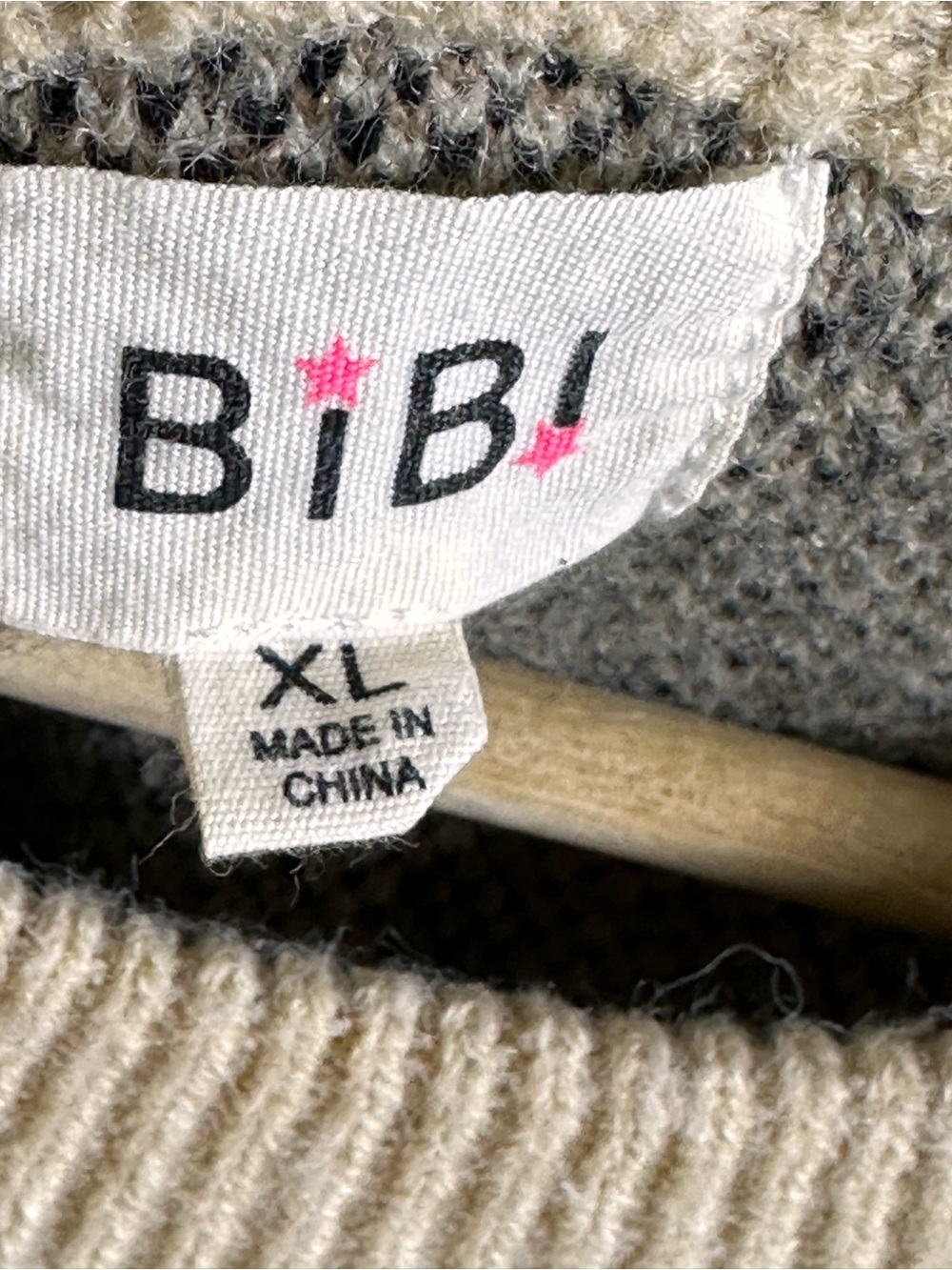 BIBI Tabitha Tiger Pattern Knit Sweater XL Oversized Casual Oatmeal/Beige - Picture 8 of 10